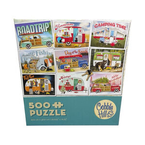 Cobble Hill Hitting The Road 500 Pieces Puzzle Campers Camping Trip Holidays